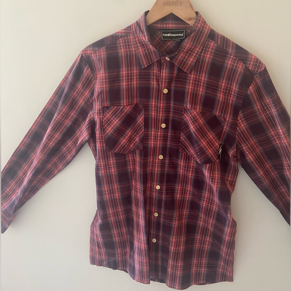 The Hundreds - Red Plaid Button Down - Size M